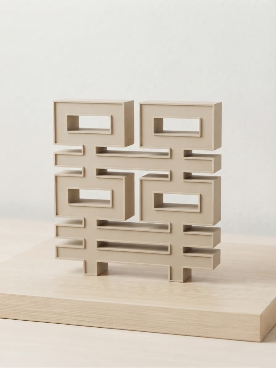 3D-Printed Double Happiness Decor