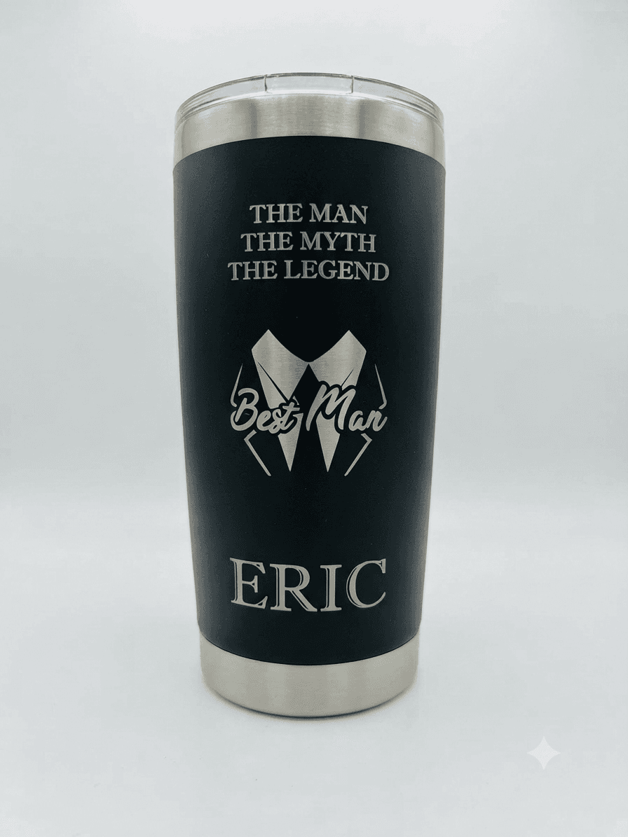 Custom engraved stainless steel wine & coffee tumbler