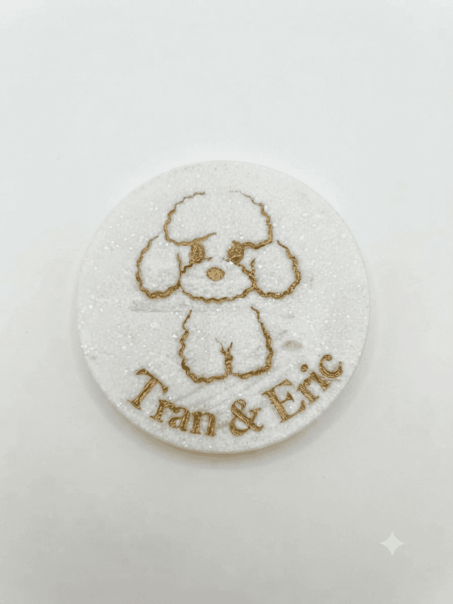 Custom engraved marble coaster