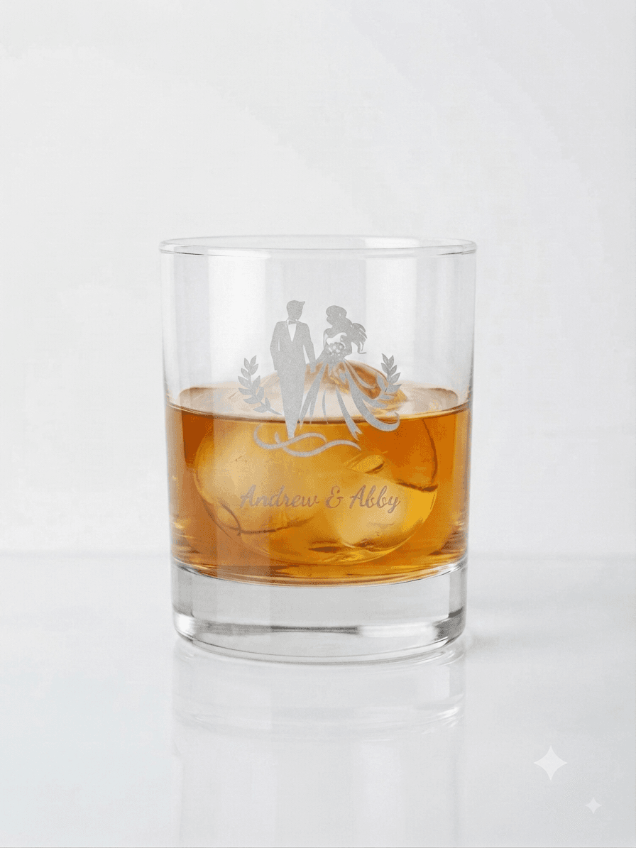 Custom engraved whiskey glass