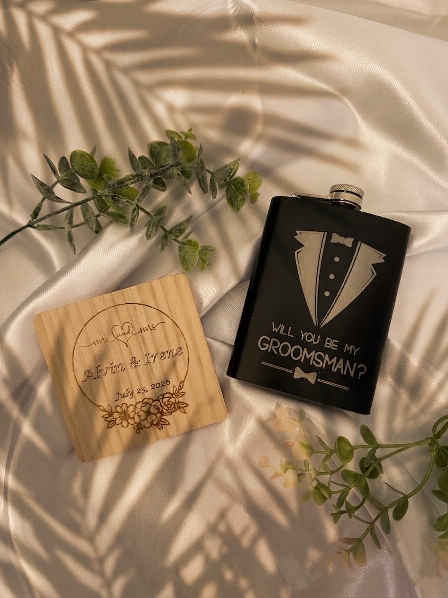 Personalized flask — side profile